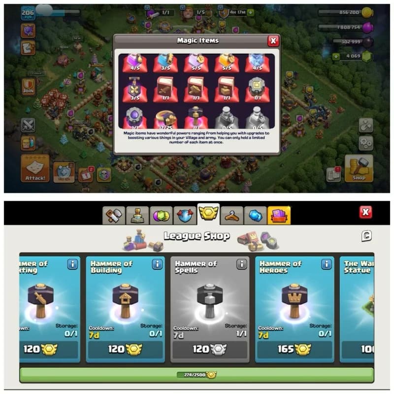 TH17 ALMOST MAX ID⚡️7 EPIC EQUIPMENT⚡️XP-206⚡️HERO 69-92-56-33-24-7⚡️FREE  NAME CHANGE⚡️ MAGIC ITEMS⚡️ 274 CWL MEDALS⚡️OP LAB⚡️INSTANT DELIVERY 🚚 image 4