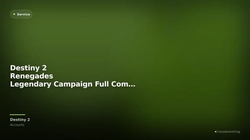 Destiny 2 Renegades Legendary Campaign Full Completion PC/PS/XBOX