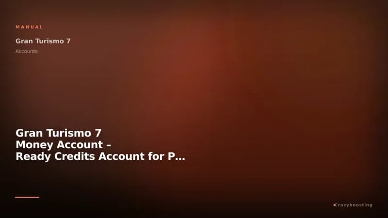 Gran Turismo 7 Money Account – Ready Credits Account for PS4 / PS5