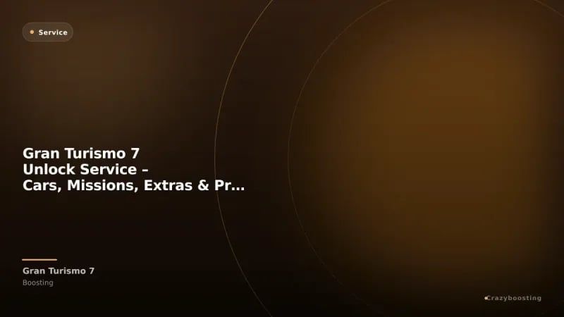 Gran Turismo 7 Unlock Service – Cars, Missions, Extras & Progress