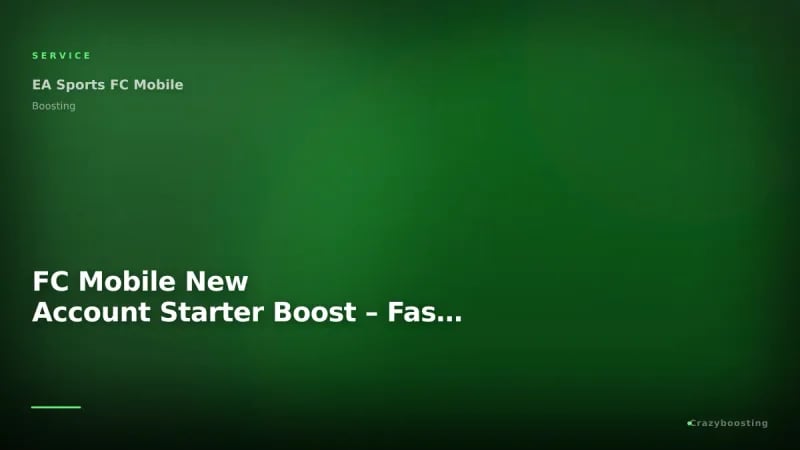 FC Mobile New Account Starter Boost – Fast Beginner Progress