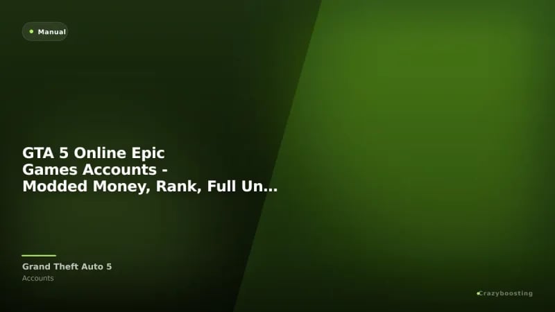 GTA 5 Online Epic Games Accounts - Modded Money, Rank, Full Unlocks
